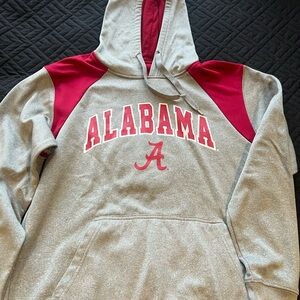 Alabama Grey and Crimson Hoodie with 'A' Logo